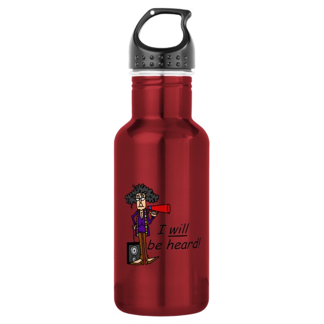 I WILL Be Heard Water Bottle (Front)
