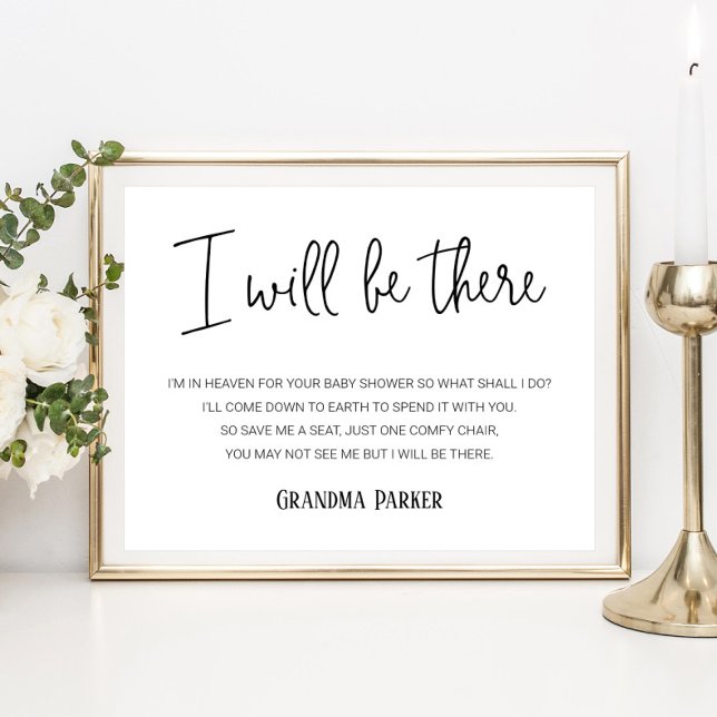 I Will Be There Memorial Seat Name Baby Shower Poster (Creator Uploaded)