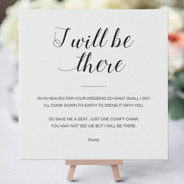 I Will Be There Save Me Seat Memorial Wedding Faux Canvas Print (Creator Uploaded)