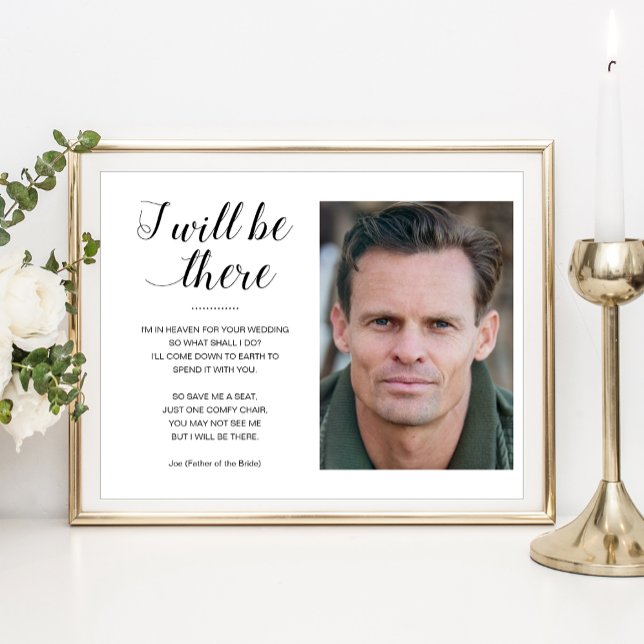 I Will Be There With Photo Memorial Chair Wedding  Poster (Creator Uploaded)
