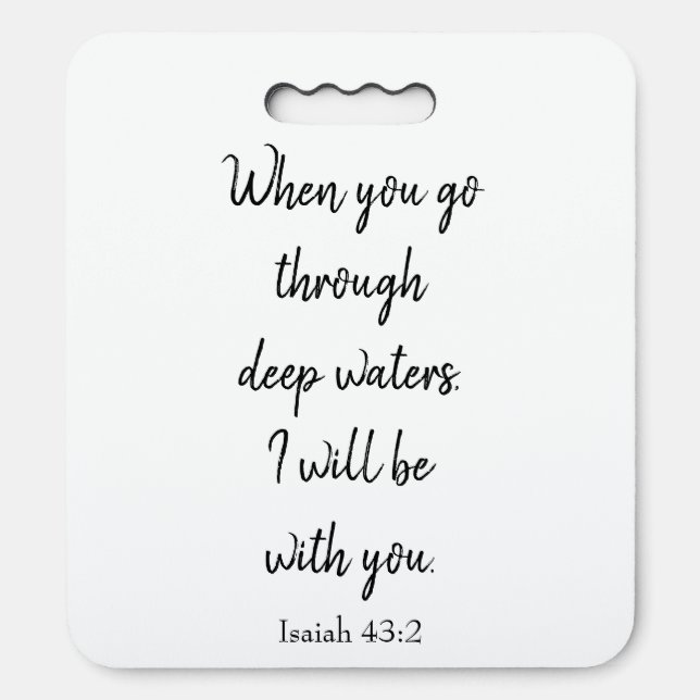 I will be with you black and white seat cushion (Front Vertical)