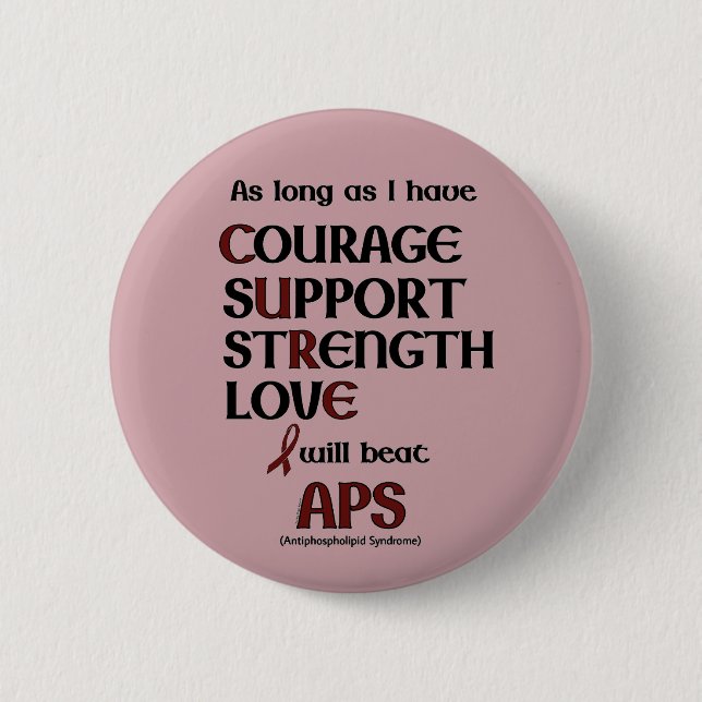 I will beat APS Pinback Button (Front)