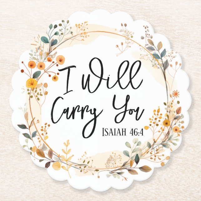 I Will Carry You  Paper Coaster (Front)