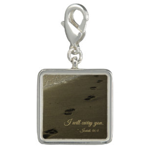 I Will Carry You Sand Footprints Charm