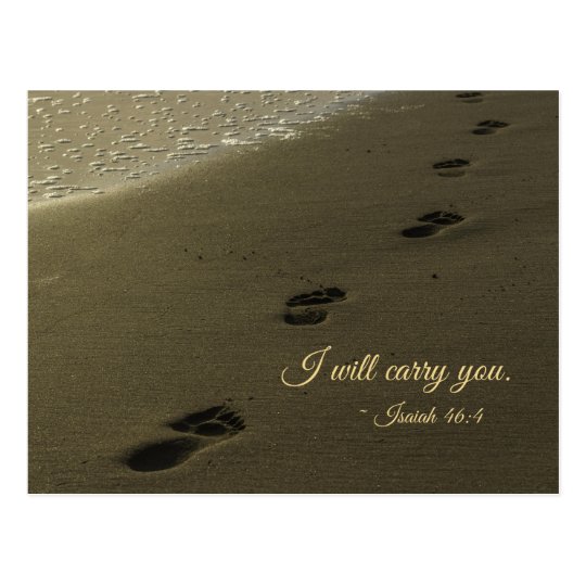 I Will Carry You Sand Footprints Postcard | Zazzle.com