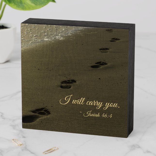 I Will Carry You Wooden Box Sign (In Situ Horizontal)