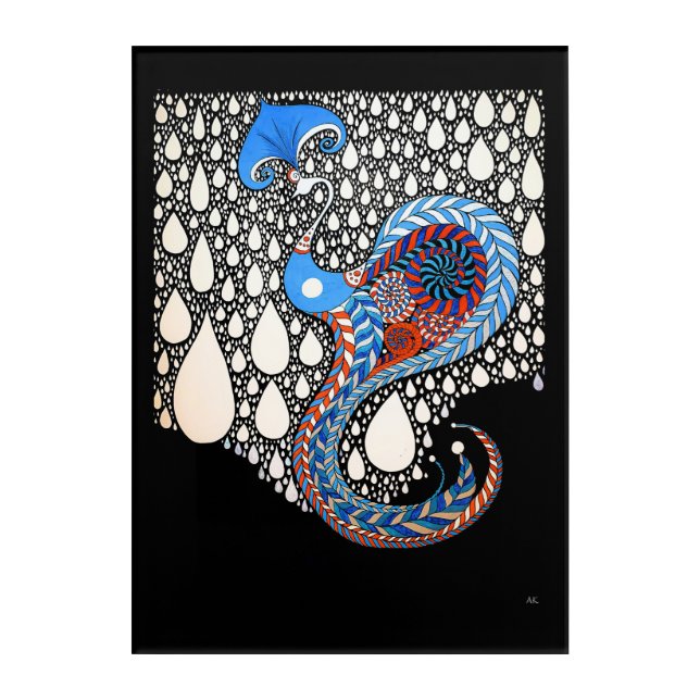 I Will Catch All Your Tears Umbrella Peacock Acrylic Print (Front)