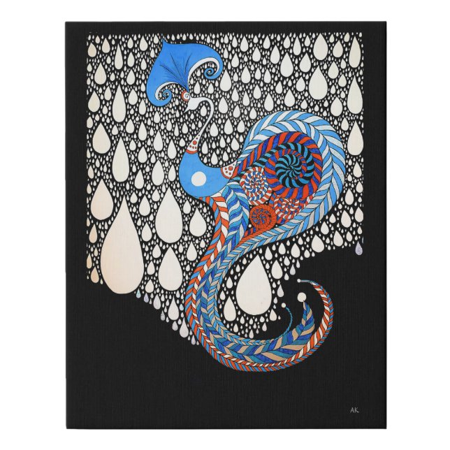 I Will Catch All Your Tears Umbrella Peacock Faux Canvas Print (Front)