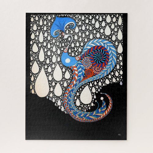 I Will Catch All Your Tears Umbrella Peacock Jigsaw Puzzle