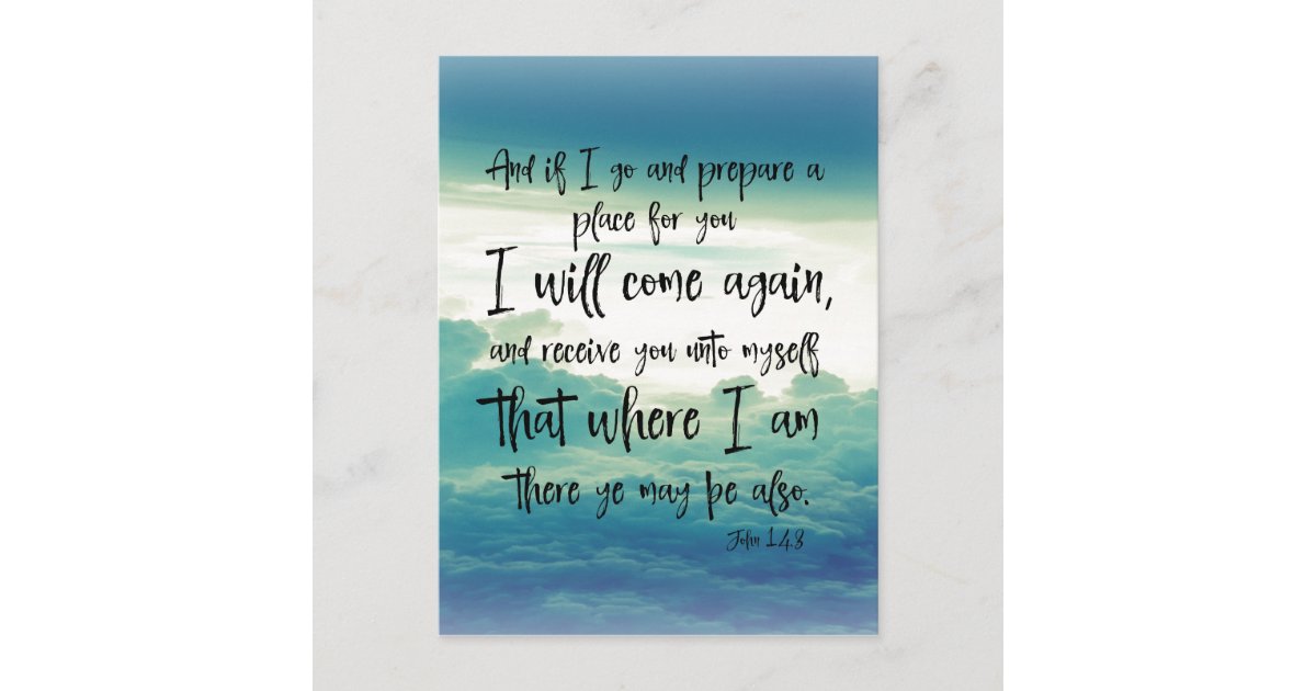 I will Come Again Bible Verse Postcard | Zazzle