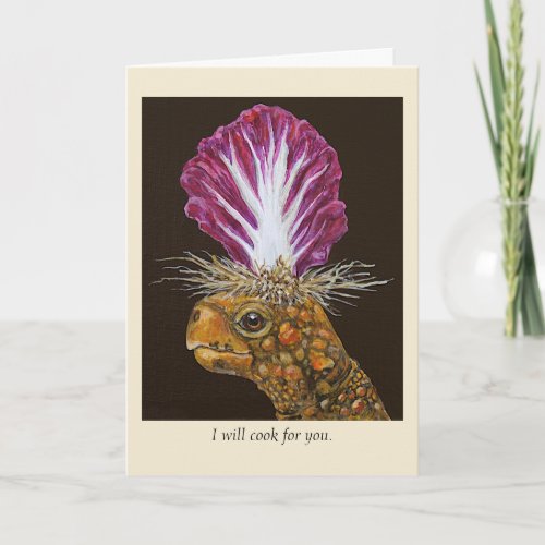 I will cook for your card with Myrtle the turtle