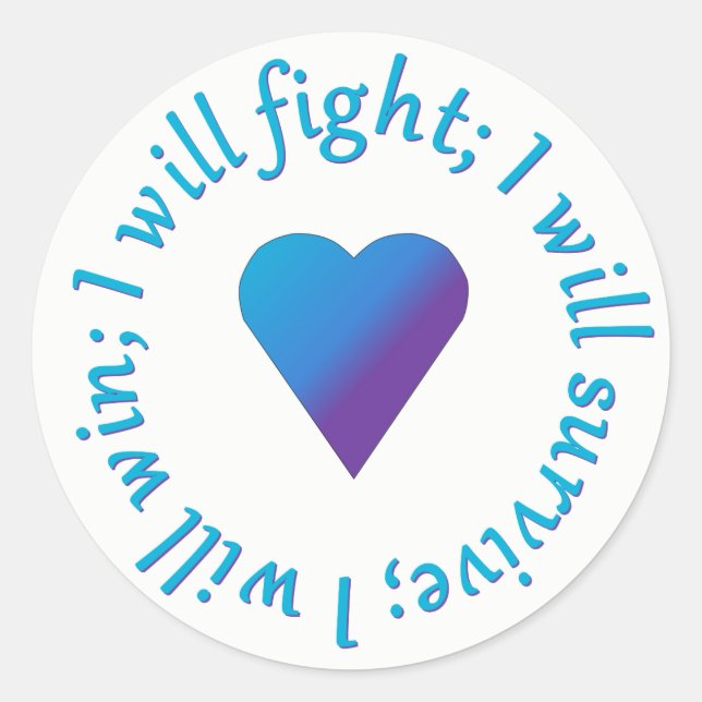 I WIll Fight Suicide Awareness Stickers (Front)