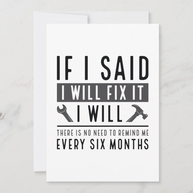 I Will Fix It Thank You Card (Front)