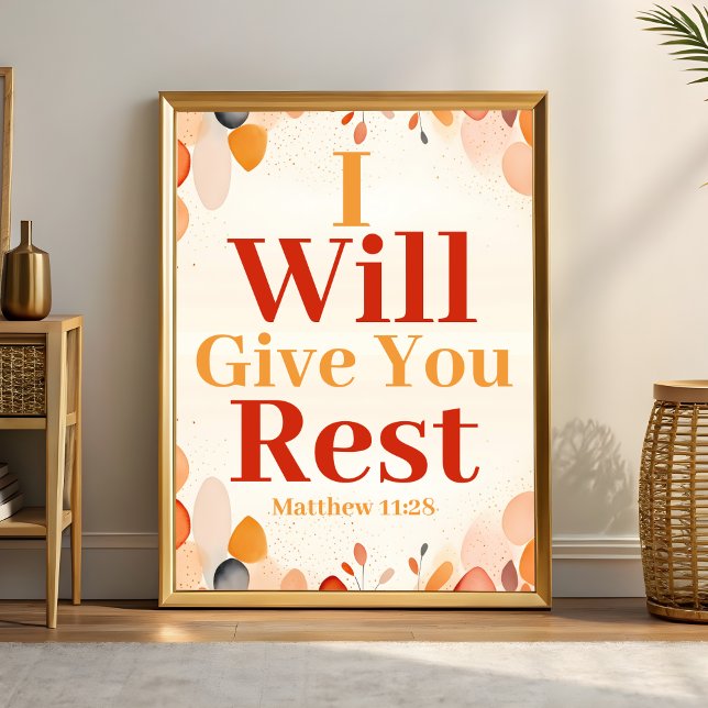 I will Give you Rest Boho Christian Wall Art Print (Creator Uploaded)