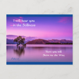 I Will Hear you in the Stillness Purple Postcard