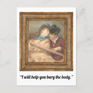 "I Will Help You Bury the Body" Funny Vintage Postcard