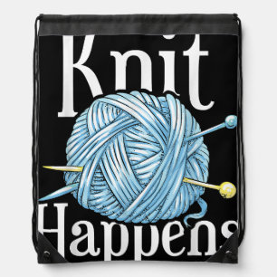 I Will Knit on a Boat, with a goat... everywhere Drawstring Bag