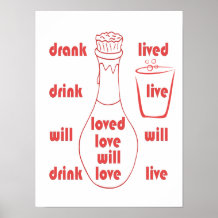 I will live, love and drink poster