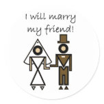 I Will Marry My Friend Classic Round Sticker