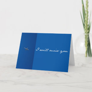 I will miss you ! letterpress thank you card