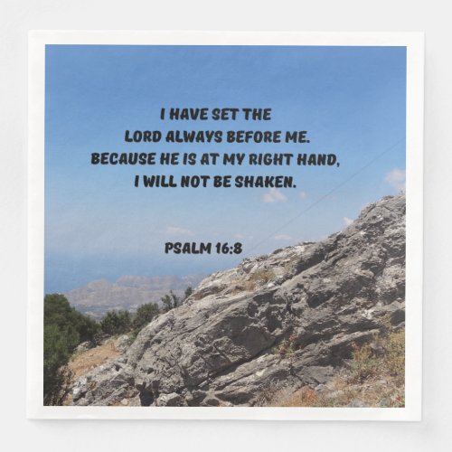 I Will Not Be Shaken Psalm 168 Bible Verse Paper Dinner Napkins