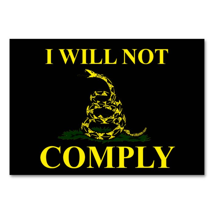 I Will Not Comply Table Cards