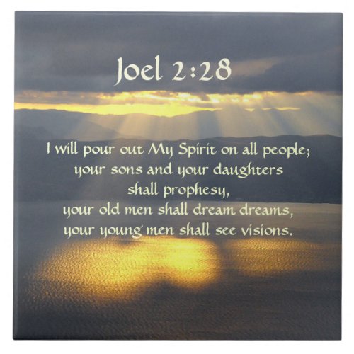 I will pour out My Spirit Joel 2 28 Bible Verse Ceramic Tile