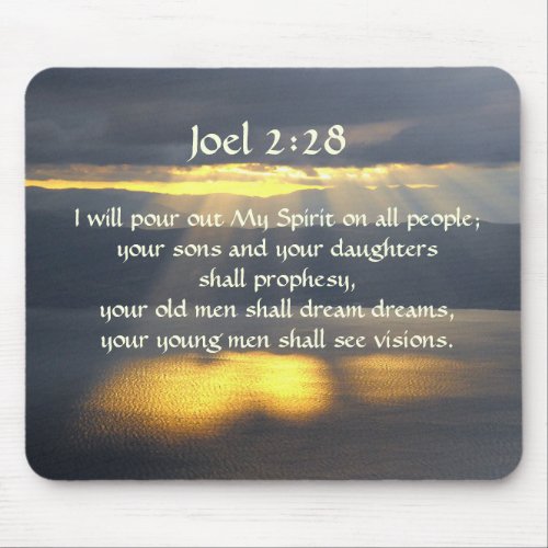 I will pour out My Spirit Joel 2 28 Bible Verse Mouse Pad