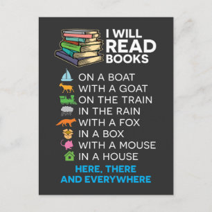 I will read books on a boat and everywhere reading postcard