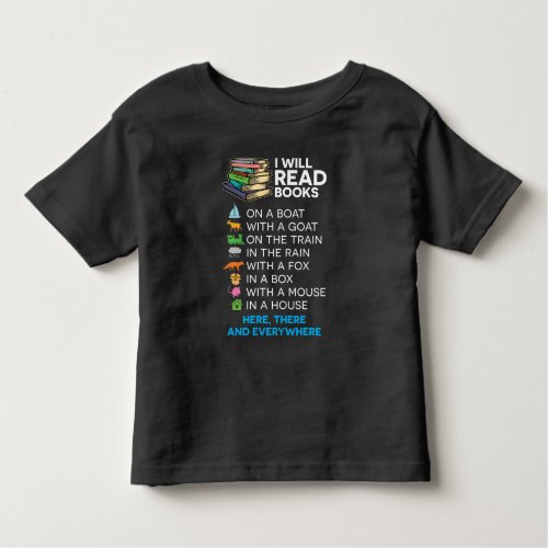 I will read books on a boat and everywhere reading toddler t_shirt