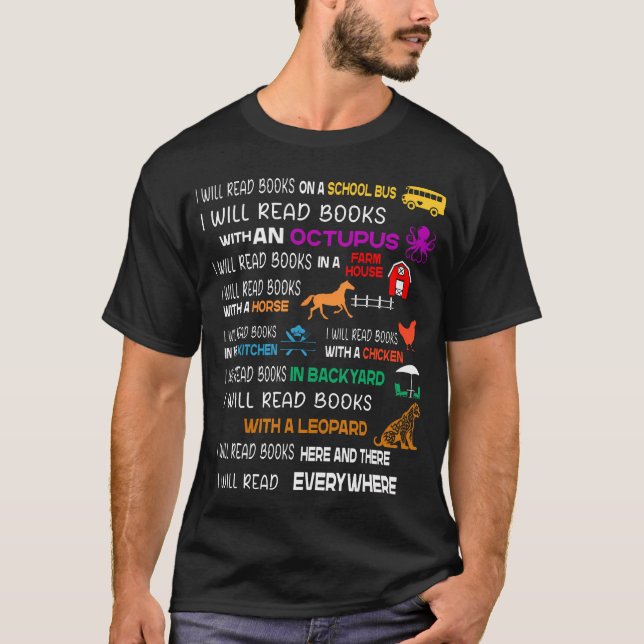 I Will Read Books On A Boat  Everywhere Kids Readi T-Shirt (Front)