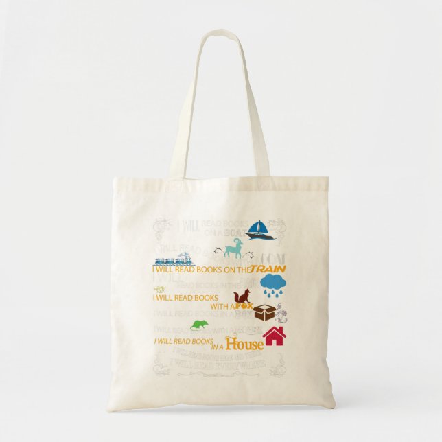 I will read books on a boat & everywhere reading  tote bag (Front)