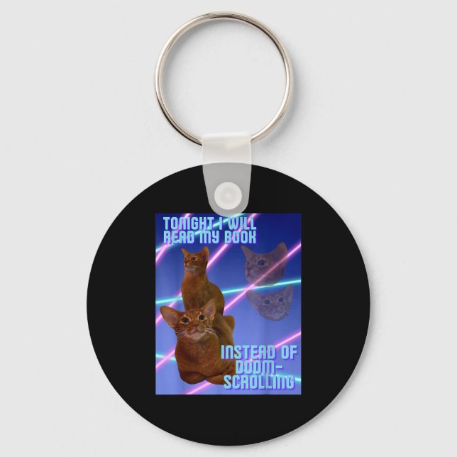 I will read my book instead of doomscrolling  keychain (Front)