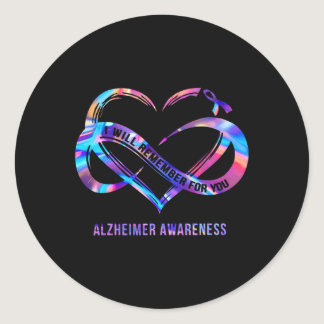 I-Will Remember For You Alzheimer Awareness  Classic Round Sticker