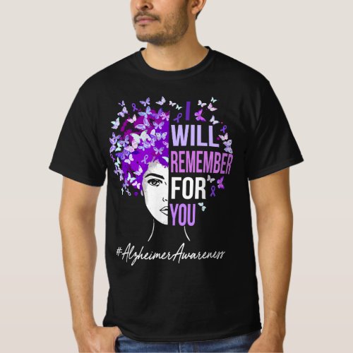 I Will Remember For You Alzheimer Awareness Womens T_Shirt