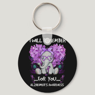 I Will Remember For You Alzheimer's Awareness Keychain