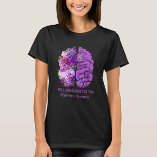 I Will Remember For You Brain Alzheimer's Awarenes T-Shirt