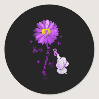 I Will Remember For You Elephant Alzheimer's Aware Classic Round Sticker