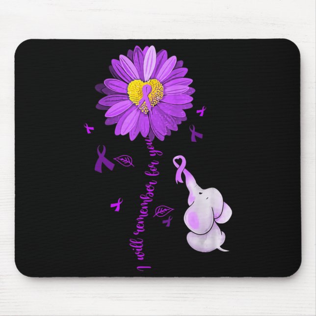I Will Remember For You Elephant Alzheimer's Aware Mouse Pad (Front)