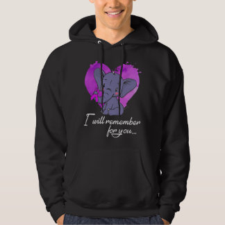 I Will Remember For You Elephant Alzheimers Awaren Hoodie