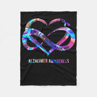 I Will Remember For You Heimerheimer Awareness Fleece Blanket