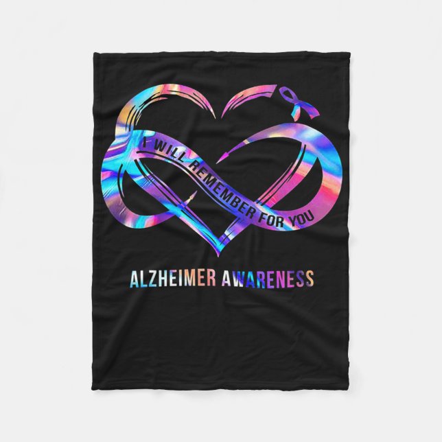 I Will Remember For You Heimerheimer Awareness  Fleece Blanket (Front)