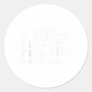 I Will Remember For You Heimers Awareness Purple W Classic Round Sticker