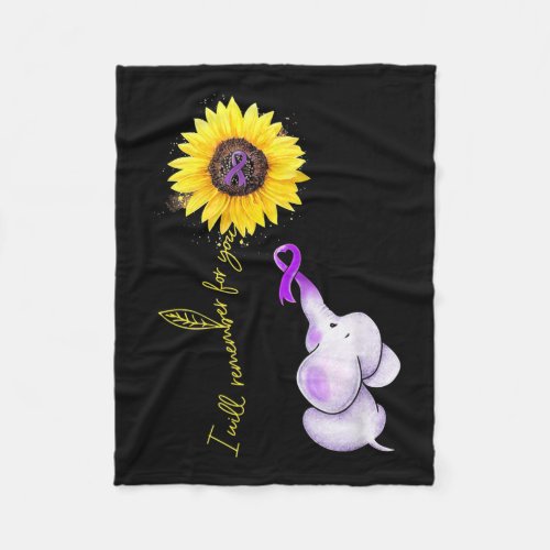 I Will Remember For You Sunflower Alzheimerheimer  Fleece Blanket