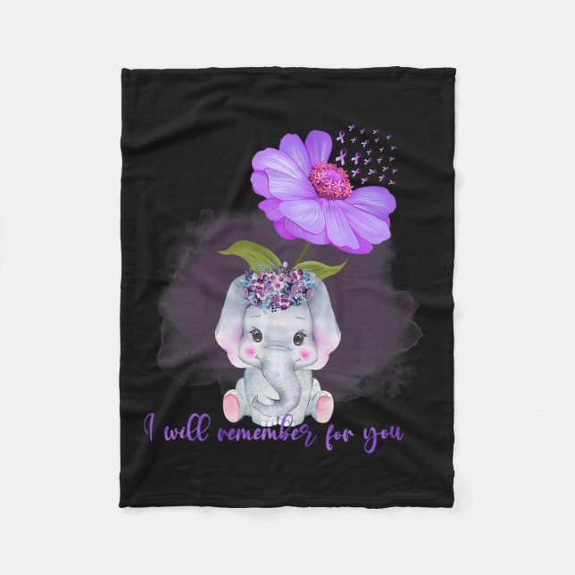 I Will Remember For You Sunflower Alzheimerheimer  Fleece Blanket (Front)