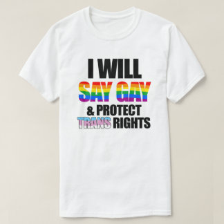 I will say gay and protect trans rights T-Shirt