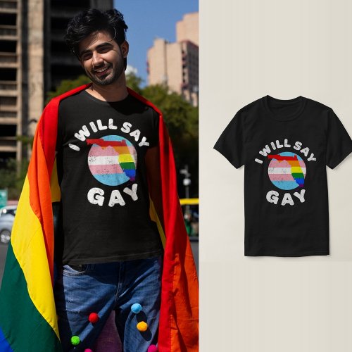 I Will Say Gay Florida LGBTQIA Rainbow LGBT Pride T_Shirt
