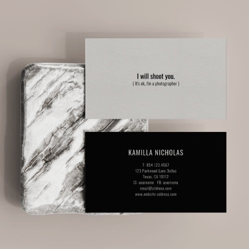 I Will Shoot You  Professional Photographer Business Card