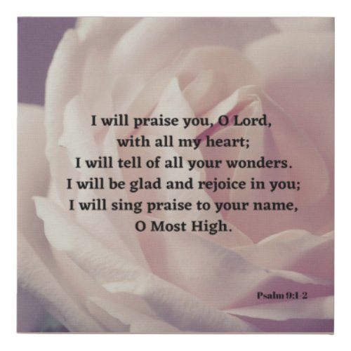 I Will Sing Praise To God Bible Verse Faux Canvas Print