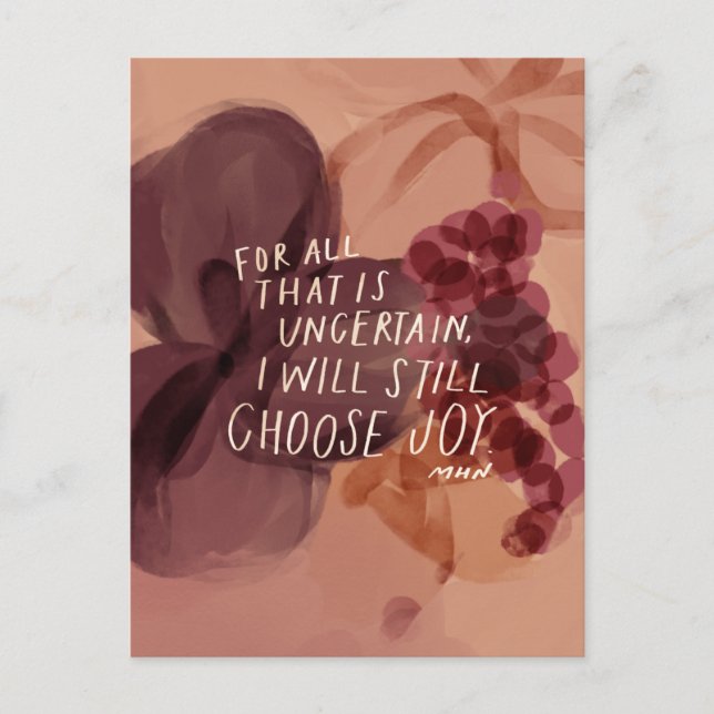 I will still choose joy - inspirational gift postcard (Front)